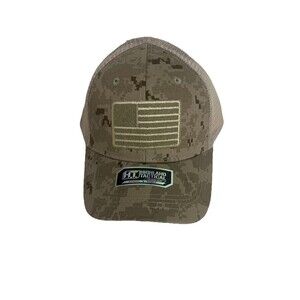 Highland Tactical American Flag Patch Mesh Snapback Hat Digi‎ Camo OSFM